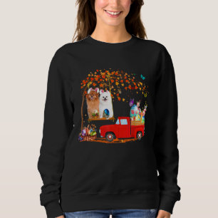 Spitz mit sonnigen Ohrroten LKW mit Eiern Sweatshirt