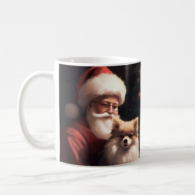 Spitz mit Weihnachtsmann Weihnachten Kaffeetasse (Links)