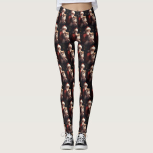 Spitz mit Weihnachtsmann Weihnachten Leggings