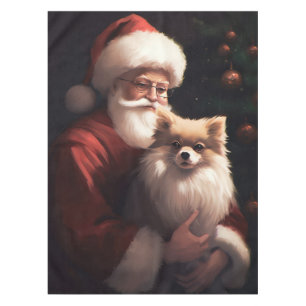 Spitz mit Weihnachtsmann Weihnachten Tischdecke
