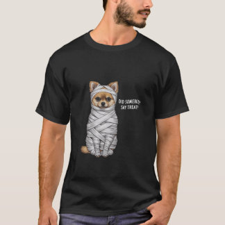 Spitz Mummy Halloween Hund T-Shirt