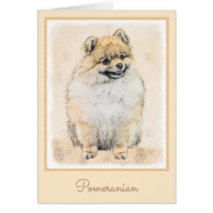 Spitz (Orange) Malerei - Originale Hundekunst