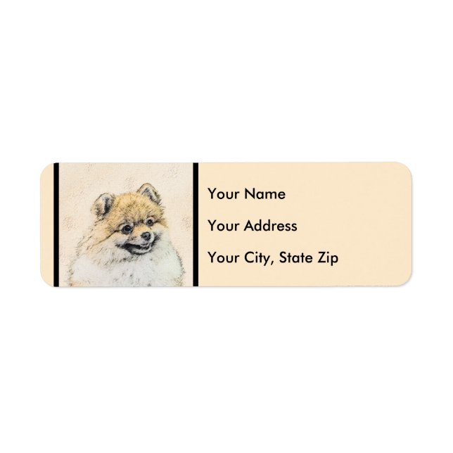 Spitz (Orange) Malerei - Originale Hundekunst (Vorne)