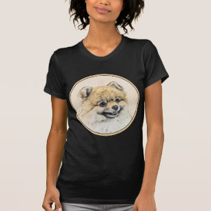 Spitz (Orange) Malerei - Originale Hundekunst T-Shirt