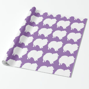 Spitz Packpapier, weiße Silhouette lila Geschenkpapier