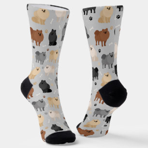 Spitz-Paw-Drucke und Dog-Bones-Socken Socken