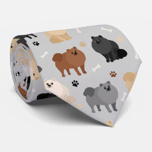 Spitz Paw-Drucke und Hundeknochen Neck Tie Krawatte