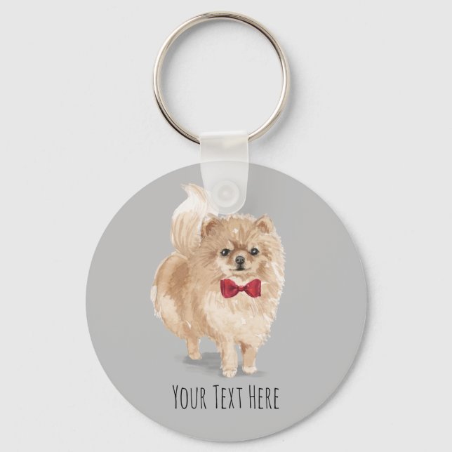 Spitz Personalisiert Keyring Schlüsselanhänger (Vorderseite)
