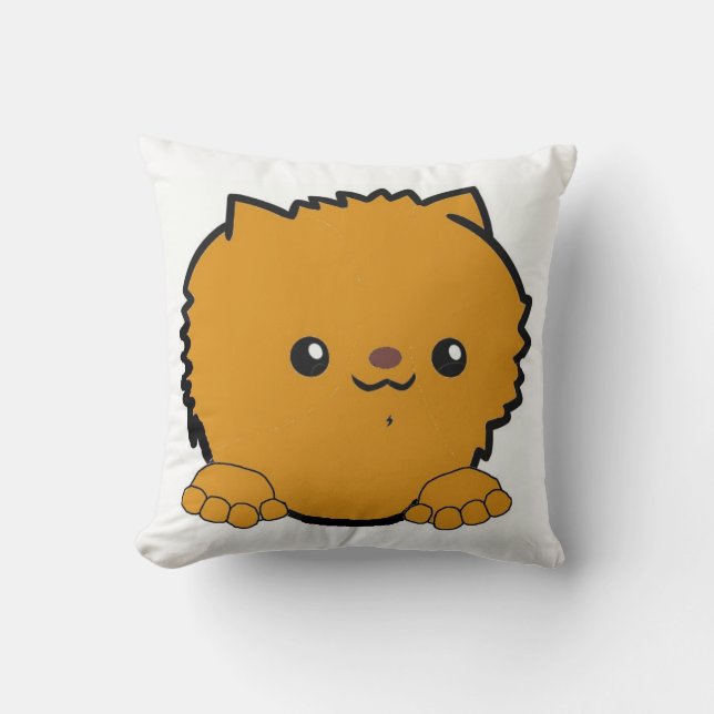 Spitz Pinkorange Kissen (Vorderseite)