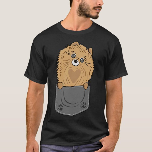 Spitz Pocket Pocket Puppy T-Shirt (Vorderseite)