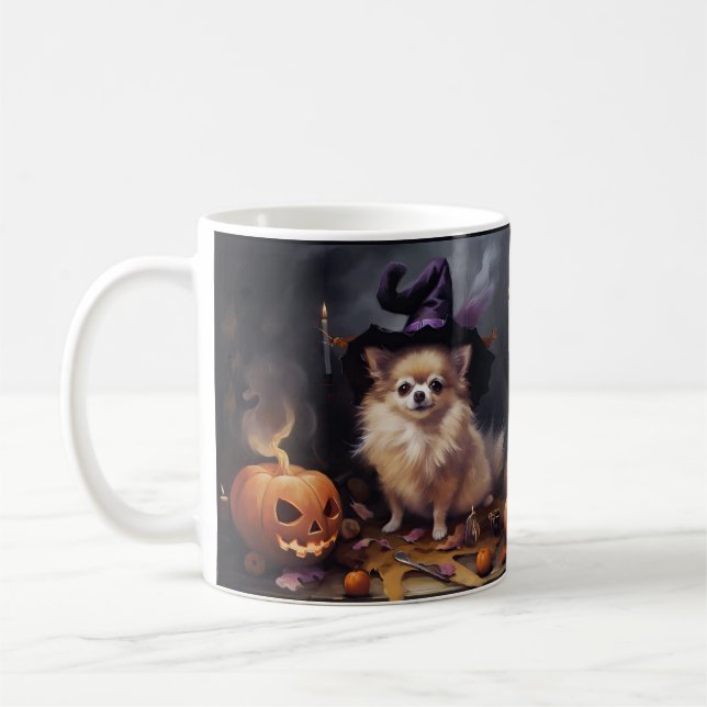 Spitz Pumpkins Halloween Beängstigend Kaffeetasse (Links)