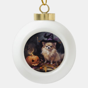 Spitz Pumpkins Halloween Beängstigend Keramik Kugel-Ornament