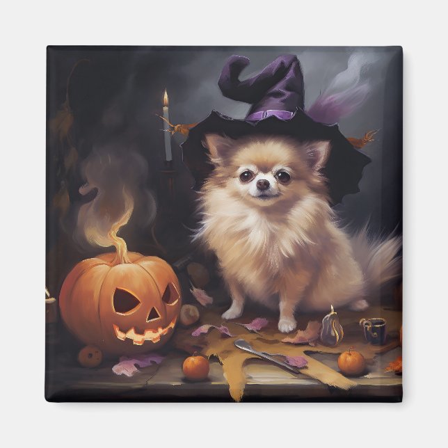 Spitz Pumpkins Halloween Beängstigend Magnet (Vorne)