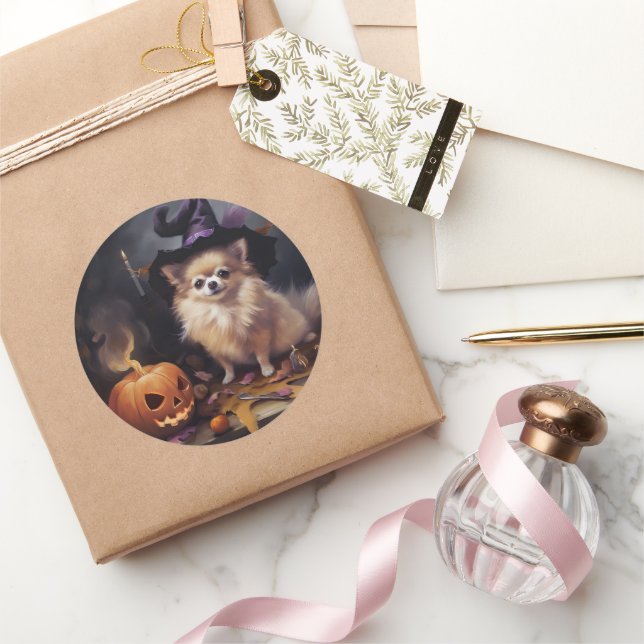 Spitz Pumpkins Halloween Beängstigend Runder Aufkleber (Schenken)