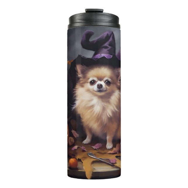 Spitz Pumpkins Halloween Beängstigend Thermosbecher (Vorderseite)