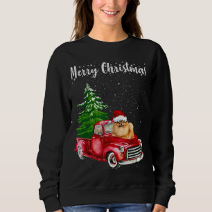 Spitz Reiten Red Truck Frohe Weihnachtslieder Lo Sweatshirt