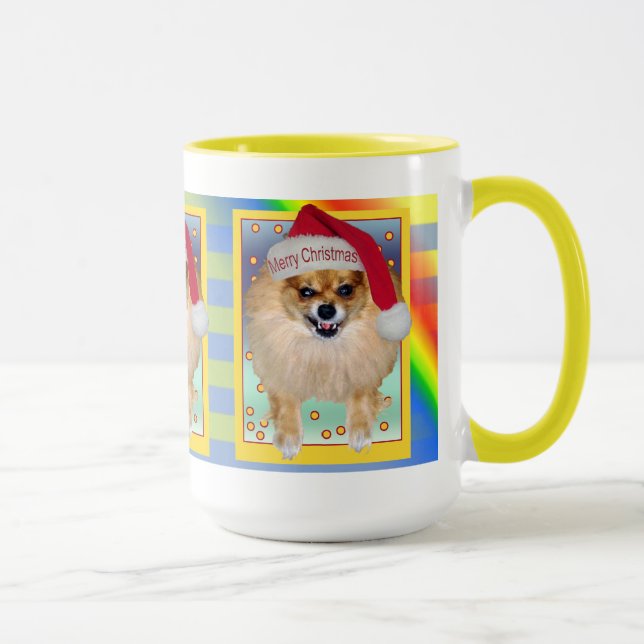 Spitz-schlechtes Sankt-Regenbogen Weihnachten der Tasse (Rechts)