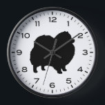 Spitz Silhouette mit Nummern und Minuten Uhr<br><div class="desc">Eine lustige Wanduhr für die Zuhause oder das Büro. Ein originelles Geschenk für Pom Liebhaber. Karo in Jenn’s Doodle World für noch mehr dekorative Uhren und Spitz-Wohngestaltung.</div>