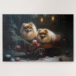 Spitz Snowy Sleigh Weihnachtsdekor Puzzle