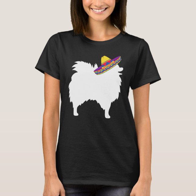 Spitz Sombrero Cinco De Mayo Dog T-Shirt (Vorderseite)