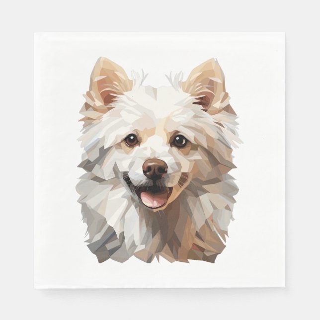 Spitz Spitz weiß in Polygon-Klasse Serviette (Vorderseite)