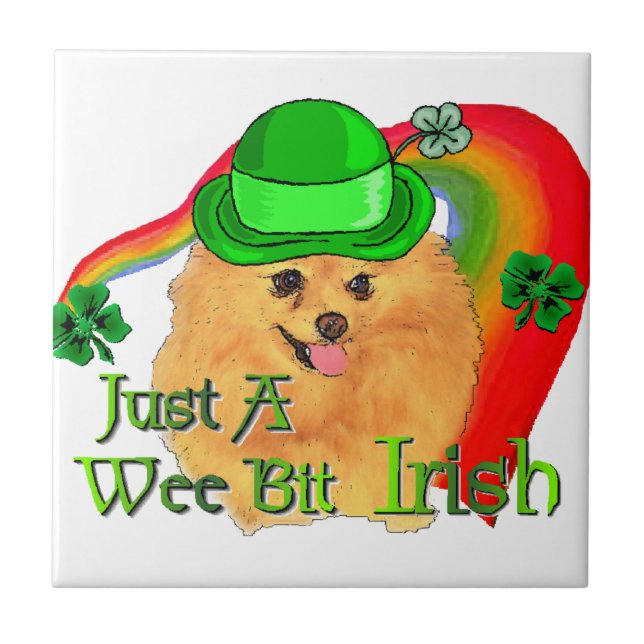 Spitz St Patricks Day Fliese (Vorderseite)
