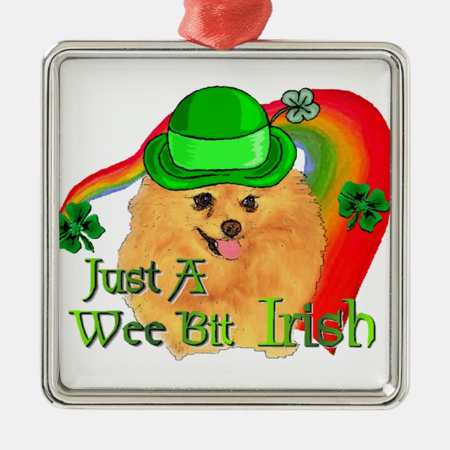 Spitz St Patricks Day Silbernes Ornament (Vorne)