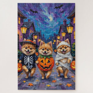 Spitz-Trick-oder-Treating in Halloween-Kostümen Puzzle