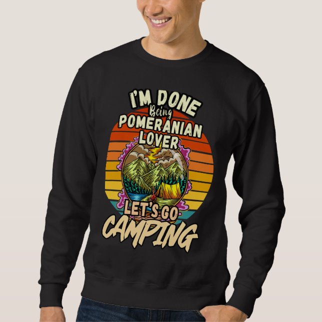 Spitz und Camping Vintag Retro farbig pro Sweatshirt (Vorderseite)