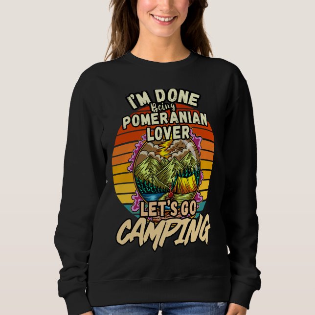 Spitz und Camping Vintag Retro farbig pro Sweatshirt (Vorderseite)