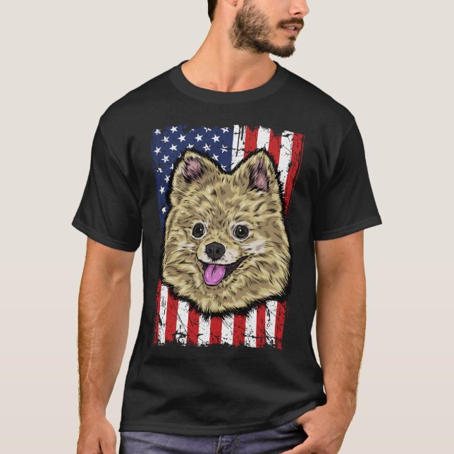 Spitz-USA-Flagge T-Shirt (Vorderseite)