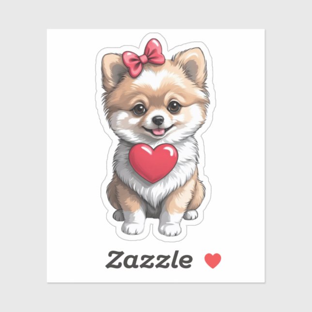 Spitz Valentine Heart 3 x 3 Aufkleber (Blatt)