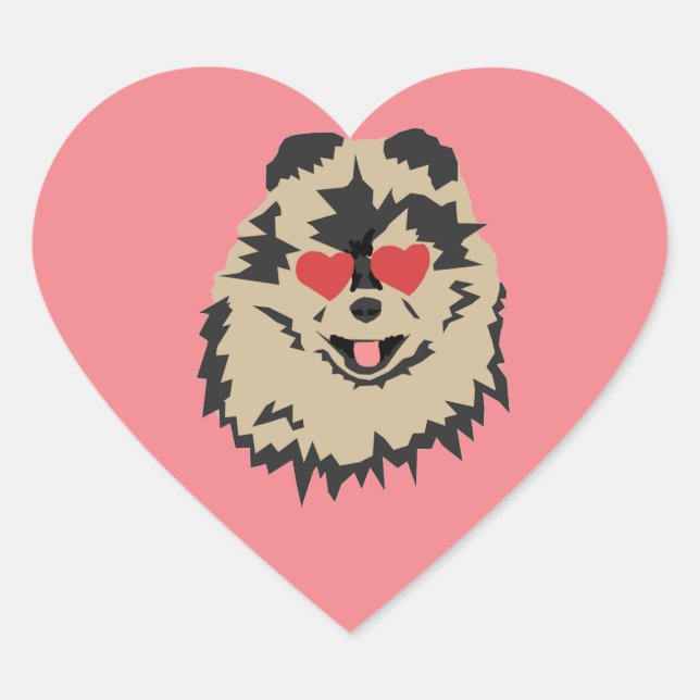 Spitz Valentine Heart Square Sticker (Vorderseite)