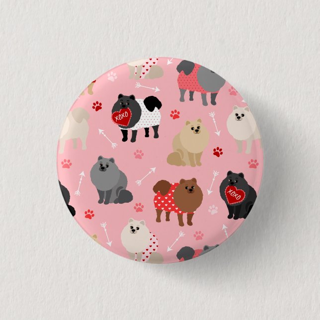 Spitz Valentine Muster Button (Vorderseite)