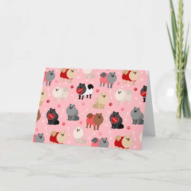 Spitz Valentine Muster Feiertagskarte (Vorderseite)