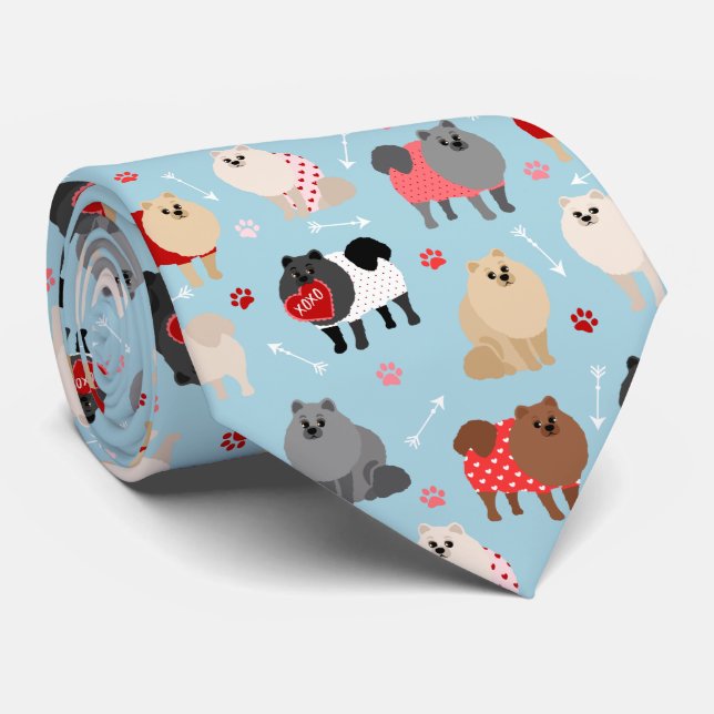 Spitz Valentine Pattern Neck Tie Krawatte (Gerollt)