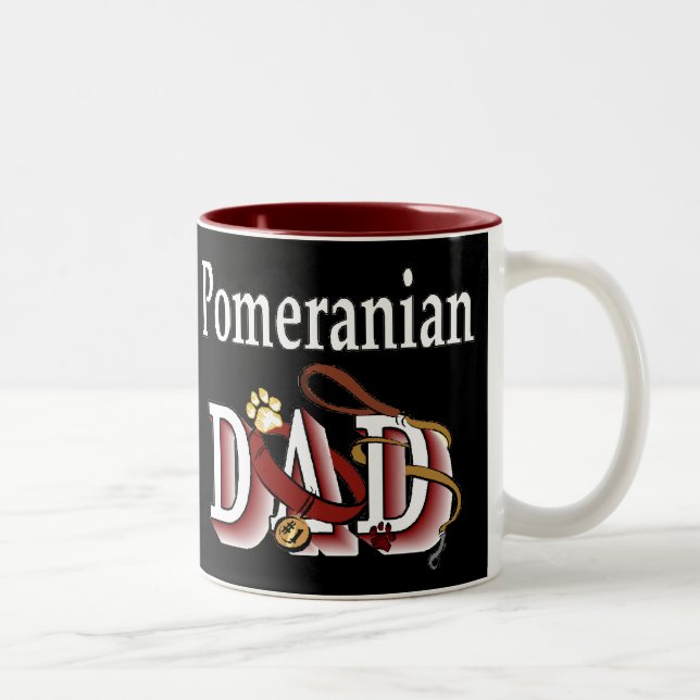 Spitz Vater Geschenke Zweifarbige Tasse (Rechts)