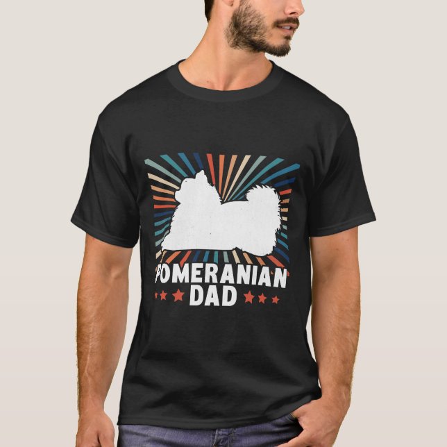 Spitz Vater Vintag Spitz Dog Eigentümer T-Shirt (Vorderseite)