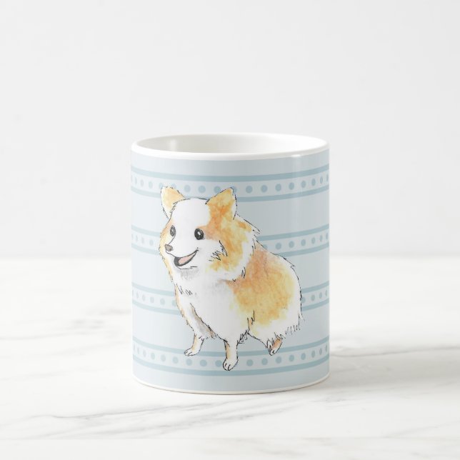 Spitz Wasserfarbe in blau Kaffeetasse (Mittel)