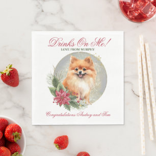 Spitz Wedding Napkins mit Hunden Foto Serviette