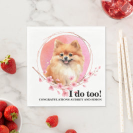Spitz Wedding Napkins mit Hunden Foto Serviette