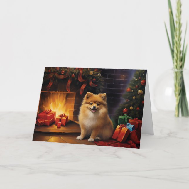 Spitz Weihnachten 1 Dankeskarte (Vorderseite)