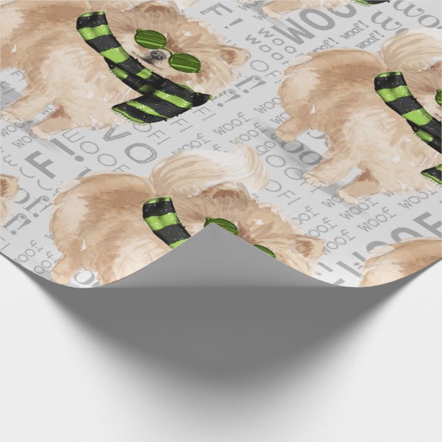 SPITZ Weihnachten für Hund Lover Geschenkpapier (Ecke)