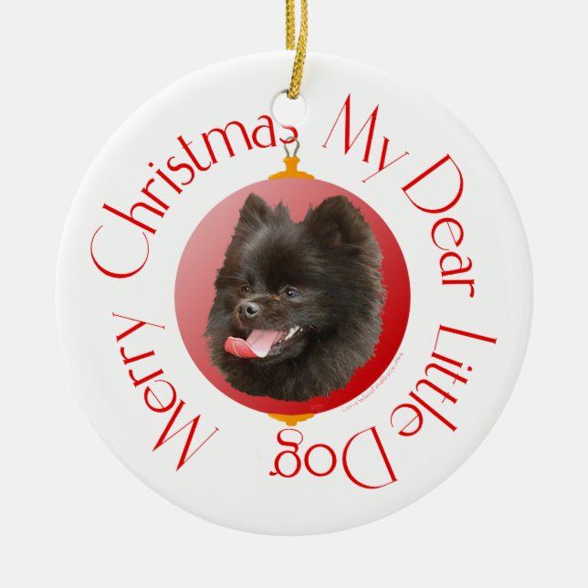 Spitz Weihnachten Keramikornament (Vorne)