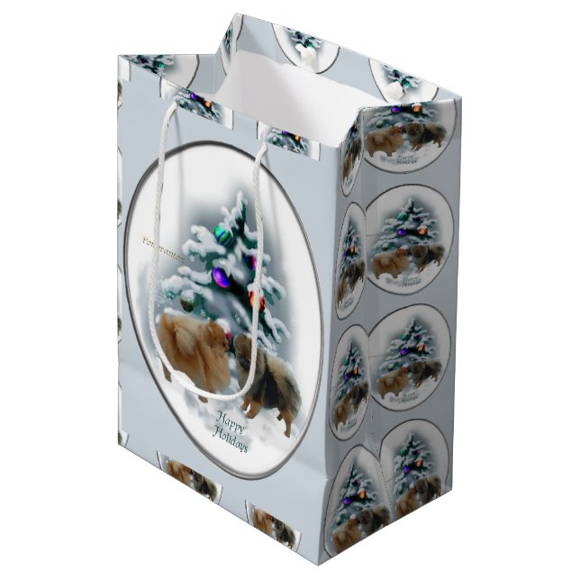 Spitz Weihnachten Mittlere Geschenktüte (Vorderseite Schrägansicht)