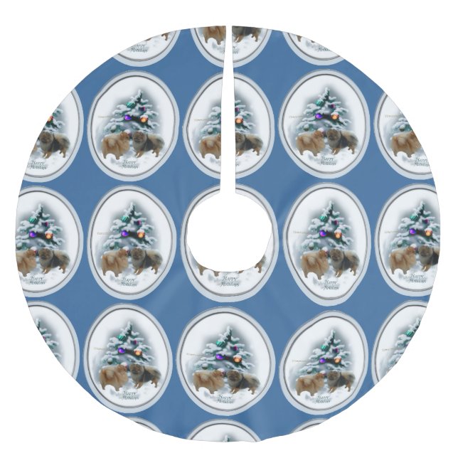 Spitz Weihnachten Polyester Weihnachtsbaumdecke (Vorderseite)