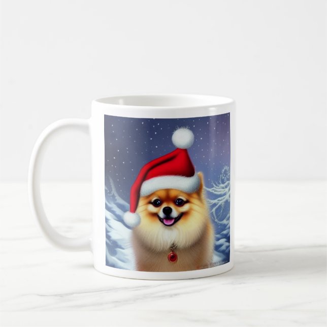 Spitz, Weihnachten, Weihnachtskaffee Tasse (Links)