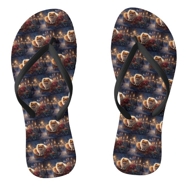 Spitz Weihnachts Feierliche Jahreszeit gebürstet Flip Flops (Fußbett)