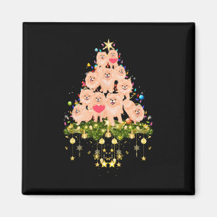 Spitz Weihnachts-Hund Tree Lights Holiday Pomer Magnet
