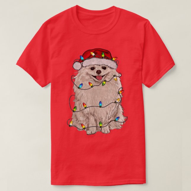 Spitz Weihnachtsbaum Light Pajama Dog Lover X T-Shirt (Design vorne)